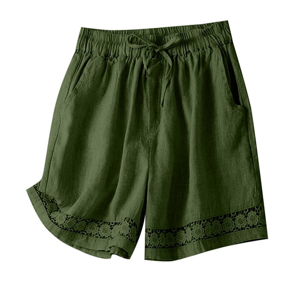 Gnshining Summer Wide Leg Shorts for Women Leisure Elastic Waist Shorts Plus Size Shorts Solid Color Workout Shorts Athleisure Sweat Shorts with Pockets