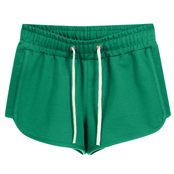 Gnshining Summer Yoga Shorts for Women Plus Size Sweat Shorts Solid Color Workout Shorts Running Shorts with Drawstring