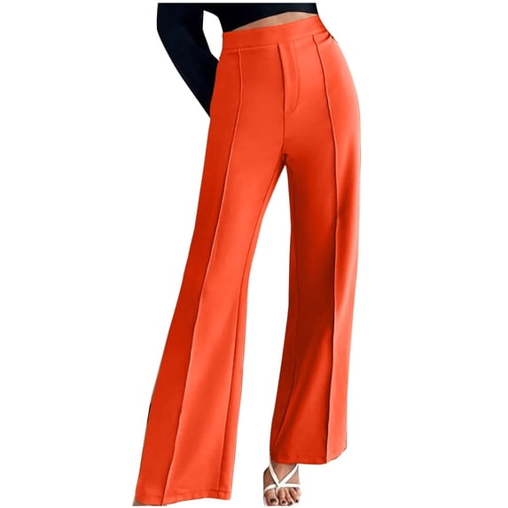 Gnshining Wide Leg Pants for Women Lightweight High Waist Pants Loose Solid Color Stretch Pants with Pockets