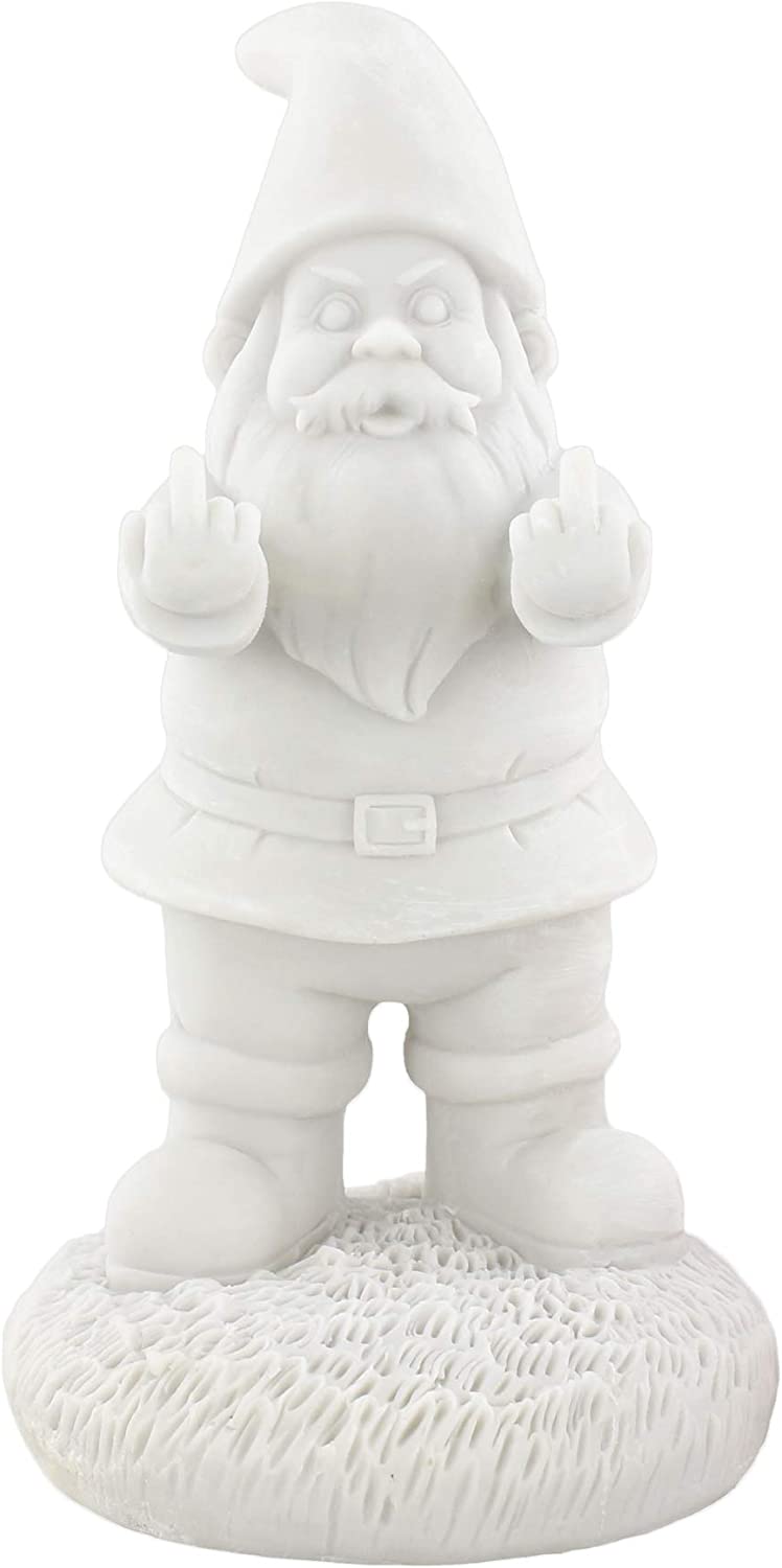 Gnude Gnomes Unpainted Double Garden Gnome Statue, 8.5" Inches/DIY