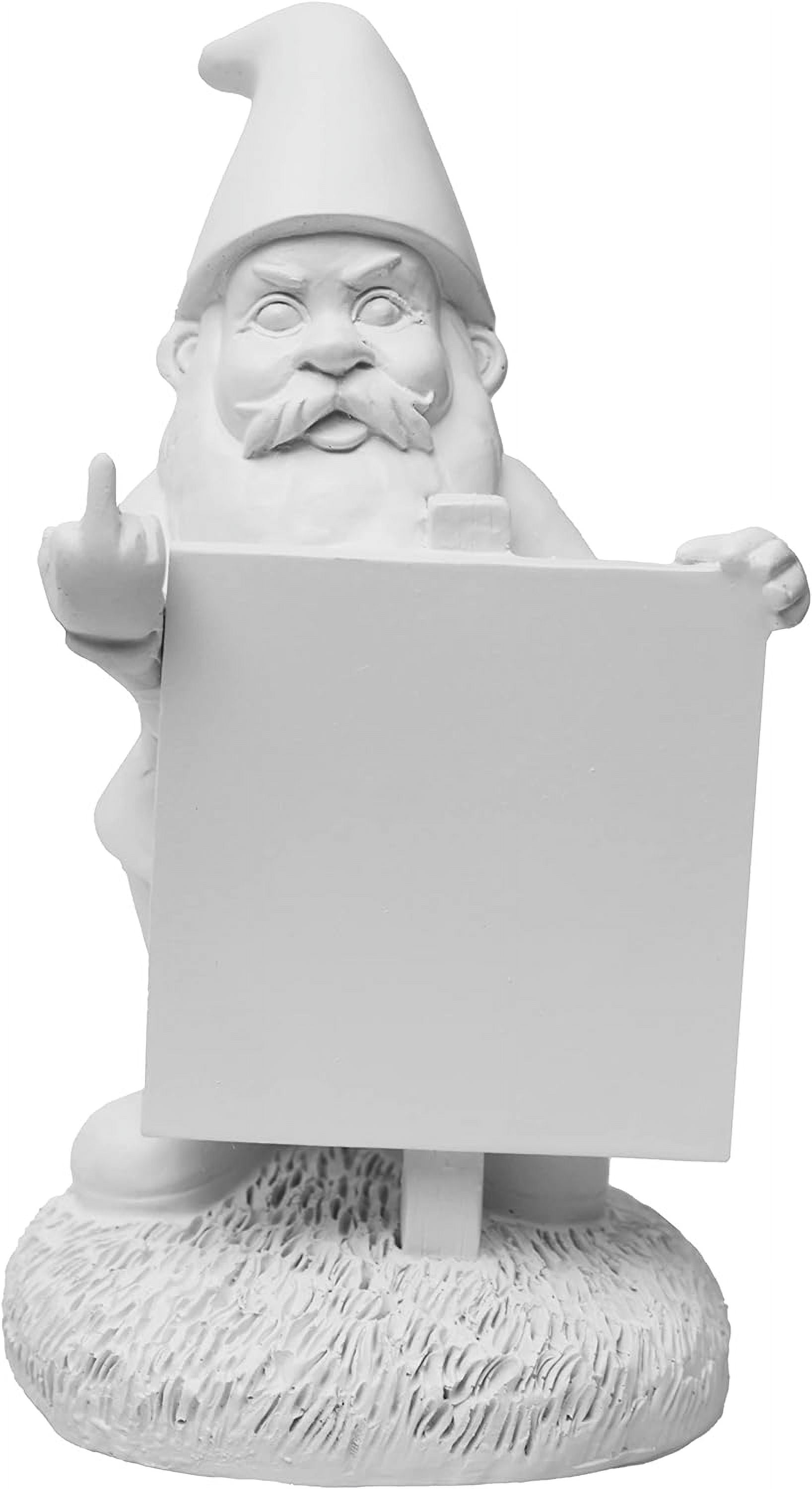 Gnude Gnomes Unpainted Gnome With DIY Sign Board, 9" Inches, DIY Paint Your Own Gnome Funny