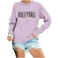 thumbnail image 1 of Gnurob Game Day Women Crewneck Sweatshirts Volleyball mom Letter Print Pullover Long Sleeves Tops Casual Dropped Shoulder Blouse Ladies Fall Fashion ClothesClearance Saving,Purple,Medium, 1 of 4