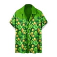Gnurob Happy St. Patrick's Day Men's Button Down Blouse Irish Clover