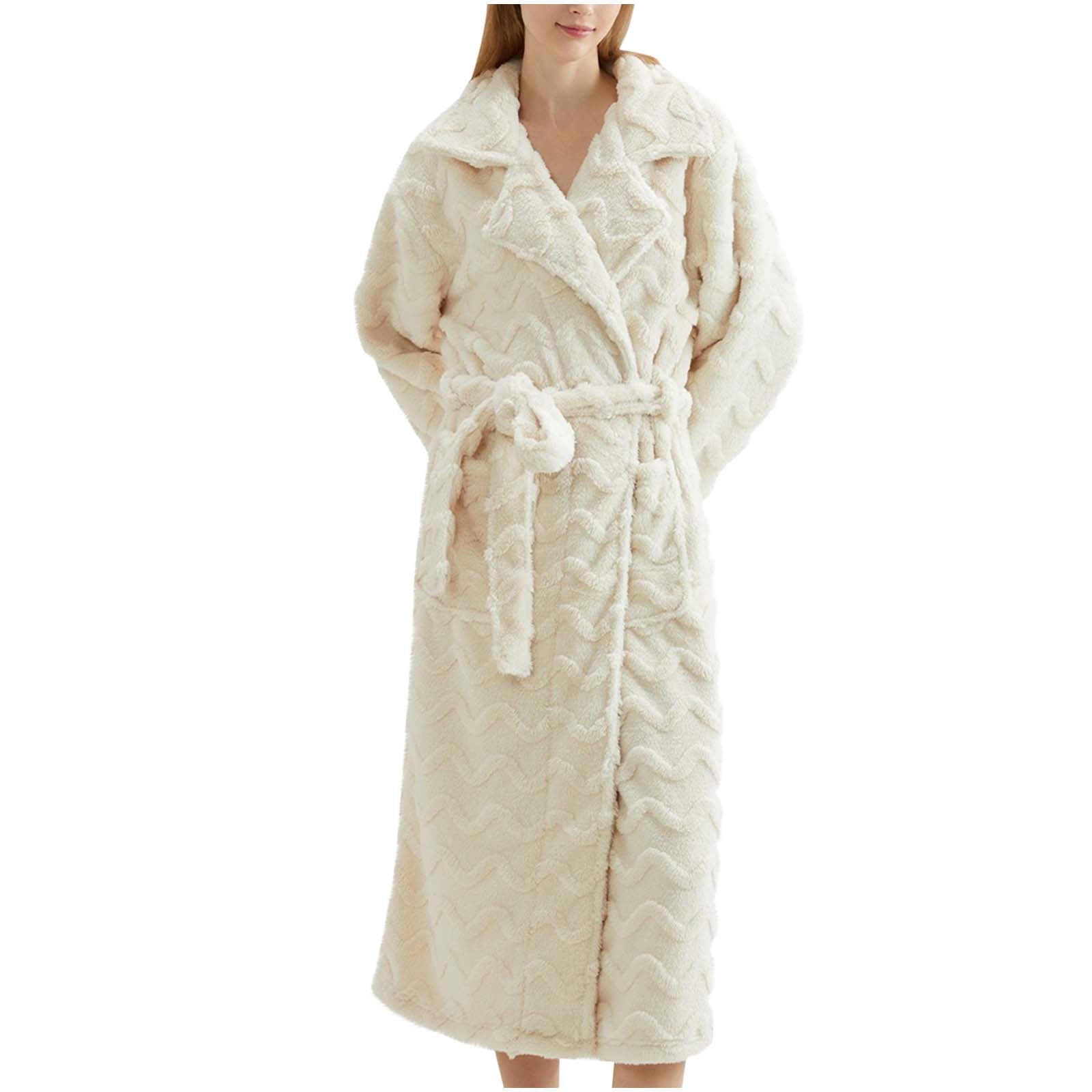 Gnurob Saving Womens Plush Robe,Men's Fluffy Warm Bathrobes, Fleece ...
