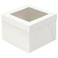 thumbnail image 1 of Gnwei 10 Inch Cake Box with Cake Boards, Disposable Cake Carrier, Cakes Transport Container, White Bakery Holder with Window, for Cookies Pies Cupcakes Pastry, 1 of 9