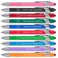thumbnail image 1 of Gnwei 10 Pcs Inspirational Ballpoint Pens with Stylus Tip - Snarky Encouraging Scriptures Quote Pens, Black Ink Employee Easter Appreciation Gifts Bulk - Screen Touch Stylus Pens for Office, 1 of 2