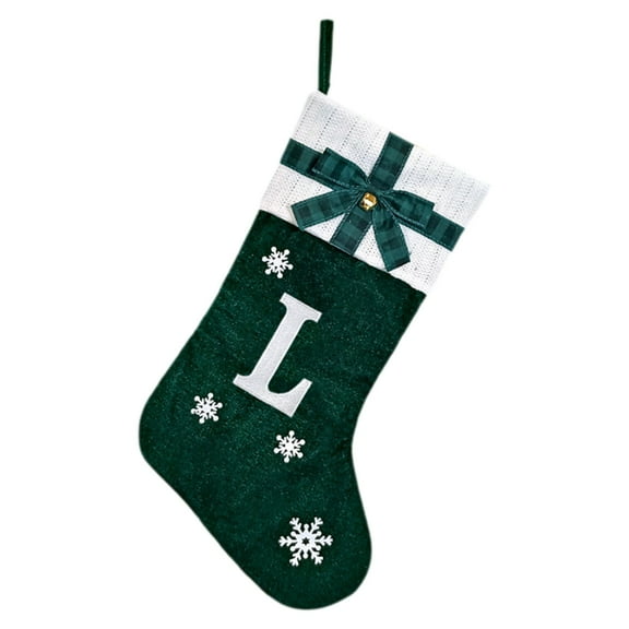 Gnwei 17.7 Inches Monogrammed Christmas Stockings,Letter A-Z Personalized Christmas Stockings Red Stocking for Christmas Plush Cuffs Initial Christmas Stockings Holiday Xmas Gift