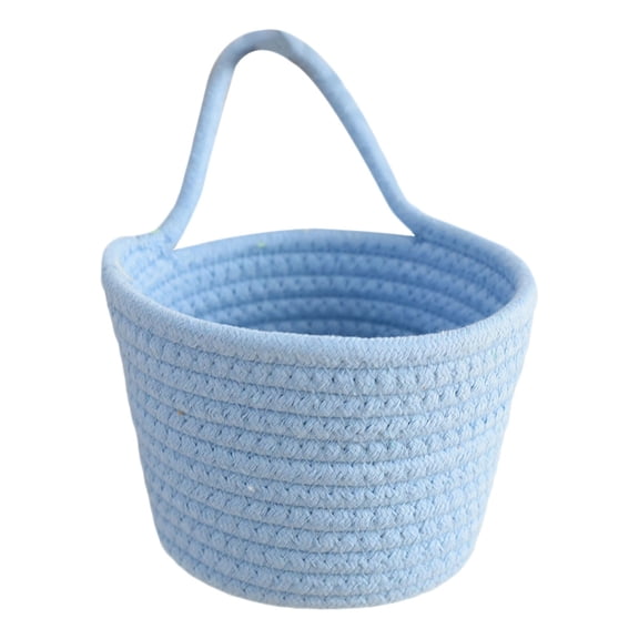 Gnwei 1pack Jute Rope Hanging Basket - Small Woven Fern Wall Hanging Baskets Flower Plants, Woven Basket Key Storage Baskets, White and Jute 5.9 x 4.7 inches