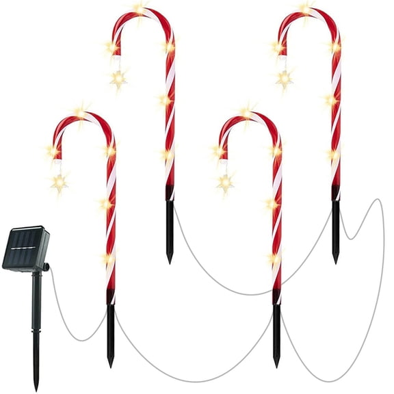 Gnwei 20" Candy Cane Lights Outdoor Pathway, Candy Cane Pathway Lights, LED Outdoor Candy Cane Decorations Christmas Pathway Lights Yard Lawn Walkway Sidewalk