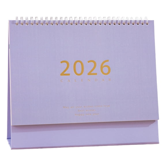 Gnwei 2026 Desk Calendar - Standing Flip Desktop Calendar 2026 from Jan 2026 - Dec 2026, 10" x 8.5", Desk Calendar 2026 with Twin-Wire Binding, Blank Blocks, Thick Paper