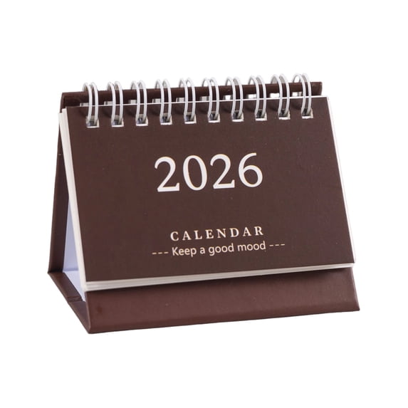 Gnwei 2026 Desktop Flipping Calendar, Standing Flip Monthy Small Desktop Calendar Runs from Now to Dec 2026- Thick Paper Twin-Wire Binding for for Home School, or Office