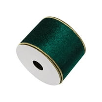 Gnwei 30 Yards Christmas Velvet Ribbon with Gold Edge 2.5 Inch Wide Wired Holiday Decorative Ribbon Fabric Ribbons for Xmas Tree Bow Wreath Making Gift Wrapping Craft