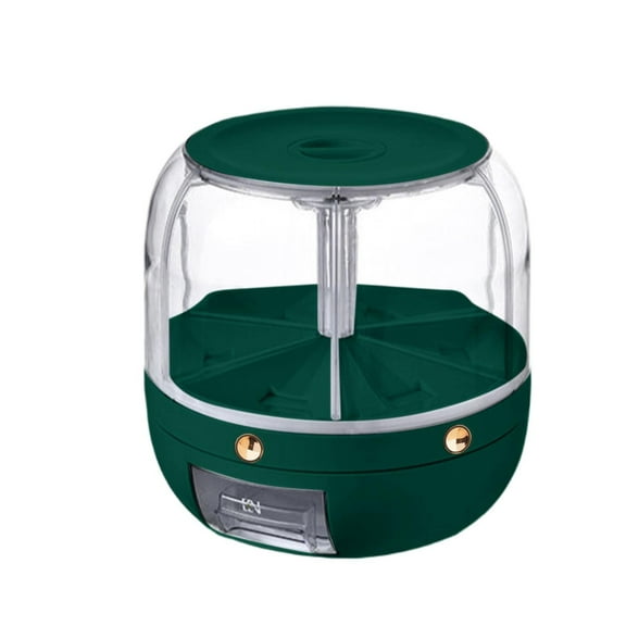 Gnwei 360° Rotating Food Dispenser, with 6 Compartments, Kitchen Organizer for Rice and Legumes, Grain Storage, Bean Dispenser, Rice Dispenser, Storage Container, Grain Dispenser