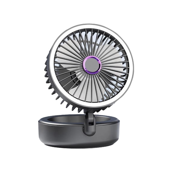 Gnwei 4 In 1 Portable Folding Fan with Light, Portable Clip on Fan, Camping Fan with LED Lights, Battery Operated Fan, USB Rechargeable for Desk, Tent, Treadmill, Stroller, Home