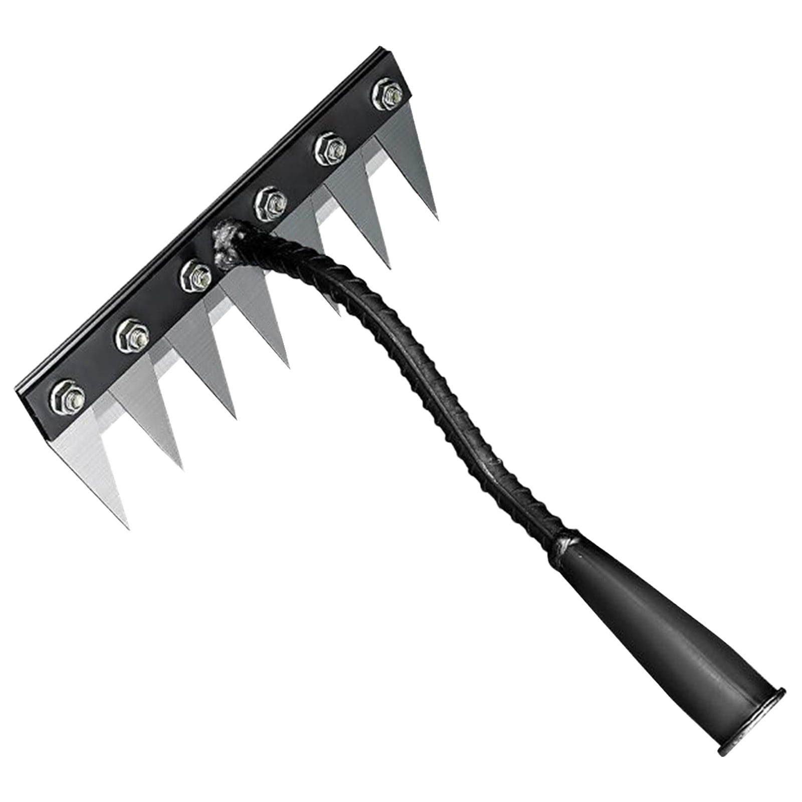Gnwei 5/6/7/8 Teeth Heavy-Duty Garden Weeder Rakes, Iron Rake for Yard Lawn and Garden Maintenance - Multi-Option Hand Weeder Puller Tool for Gardening and Weed Removal