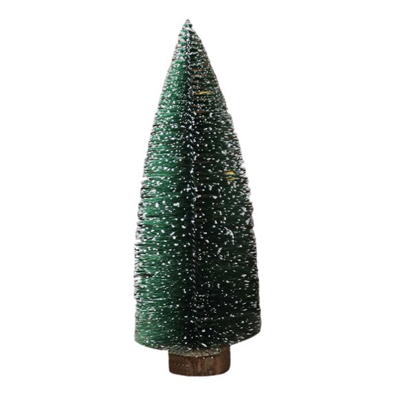 Gnwei Artificial Mini Christmas Trees Bottle Brush Trees, Miniature Pine Christmas Tree Tabletop Mini Snow Frost Trees with Wooden Base for Christmas Holiday Decorations