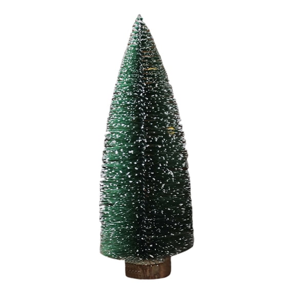 Gnwei Artificial Mini Christmas Trees Bottle Brush Trees, Miniature Pine Christmas Tree Tabletop Mini Snow Frost Trees with Wooden Base for Christmas Holiday Decorations