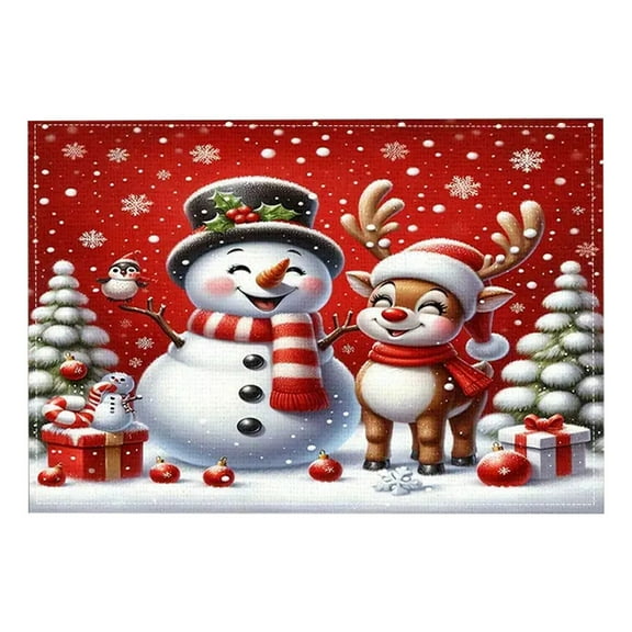 Gnwei Christmas Decoration - Christmas Placemats, 11.8x15.7 Inch Red Candy Table Mats, Seasonal Winter Xmas Holiday Table Decors for Home Kitchen Dining Party Decoration