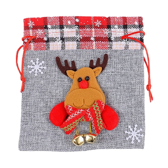 Gnwei Christmas Decorations - Christmas Gift Bags with Drawstrings Xmas Reusable Goody Bags for Christmas Party Favor Wrapping Supplies Bulk Holiday Party Decor