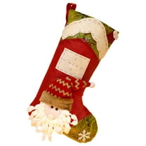 Gnwei Christmas Stockings Decorations, 17.7in Red Black Buffalo Plaid 3D Xmas Stocking with Faux Fur Cuff Large Gift Bag for Kids Fireplace Party Holiday Xmas Decor