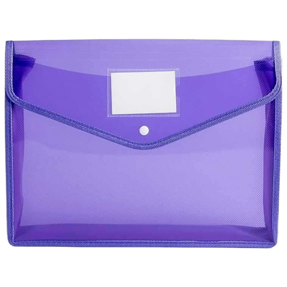 Gnwei Clear Document Folders Plastic Envelopes Poly Envelopes File Envelopes with Label Pocket and Snap Button for Home Work Office Organization, Letter Size/A4 Size, 9 Colors