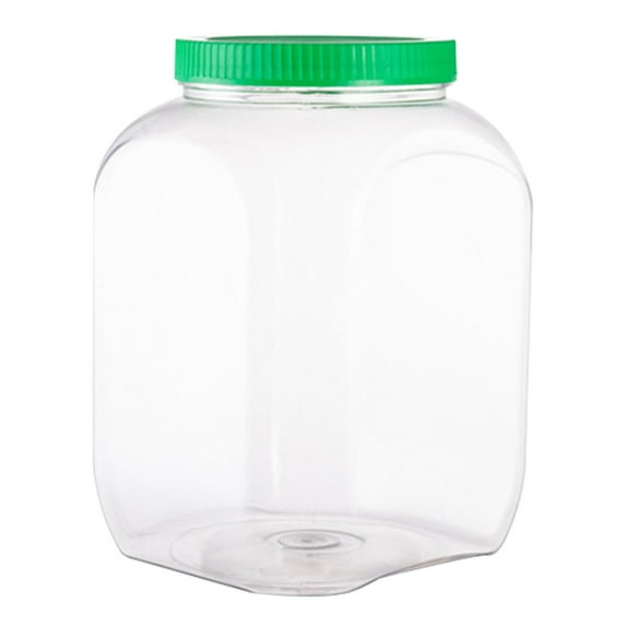 Gnwei Clear Plastic Jars, Wide Mouth Storage Containers with Screw-On Lids, Refillable BPA Free Empty PET Jars for Dry Goods Peanut Cookies Candy, Easy Grip Airtight Storage Jar