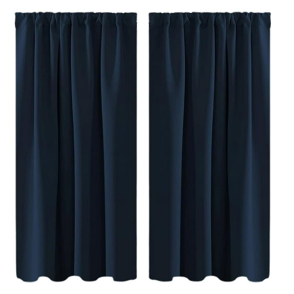 Gnwei Curtains for Bedroom 63 Inch Long - Thermal Insulated Black Out Curtains Room Darkening Soundproof Rod Pocket Window Curtains for Living Room, Each Drape Panel 38 Inch Wide
