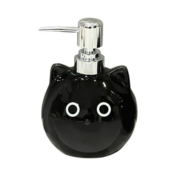 Gnwei Cute Hand Soap Dispenser, Ceramic Cute Cat Soap Dispenser with Pump, Perfect for Dish Soap, Liquid Soap, Hand Soap Dispenser for Bathroom, 16 oz Refillable Lotion Bottle