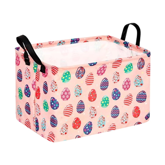Gnwei Easter Baskets for Kids Gift Bunny Basket Empty for Boys and Girls Rectangular Toy Storage Bins Organizer Bin Box Cute Egg Room Decor for Home, Collapsible