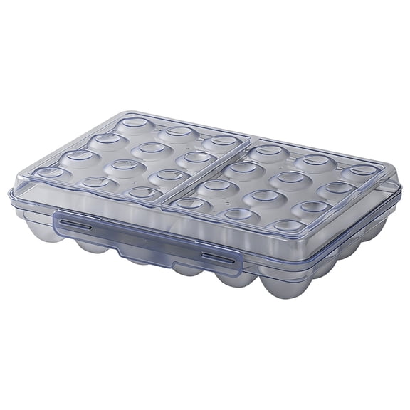 Gnwei Egg Holder Camping, Egg Holder for Fridge, Clear Egg Container for Fridge With Lid, Stackable Egg Storage with Safety Buckle, Eggs 24 Count, Kitchen Storage Supplies