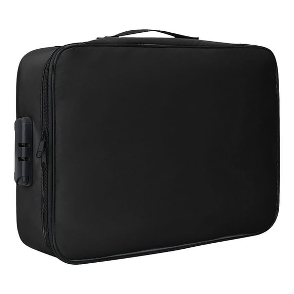 Gnwei Fireproof Document Box, Hard Case Fireproof File Organizer with Lock and Accordion File Folder, Portable Safe Box for Home Office Travel to Storage Important Documents Laptop