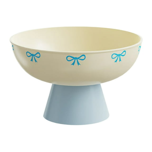 Gnwei Fruit Bowl for Kitchen Counter, 6.7" Large Pedestal Bowl with Removable Pedestal, Decorative Modern Footed Fruit Bowl with Draining Holes, Plastic Fruit Bowls for Kitchen