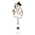 thumbnail image 1 of Gnwei Halloween Badge Reel Cute Ghost Badge Clip Halloween Ghost Retractable Badge Reel - 360° Rotating ID Card Holder, ID Badge Holder for Nurses, Doctors, Office Worker, 1 of 9