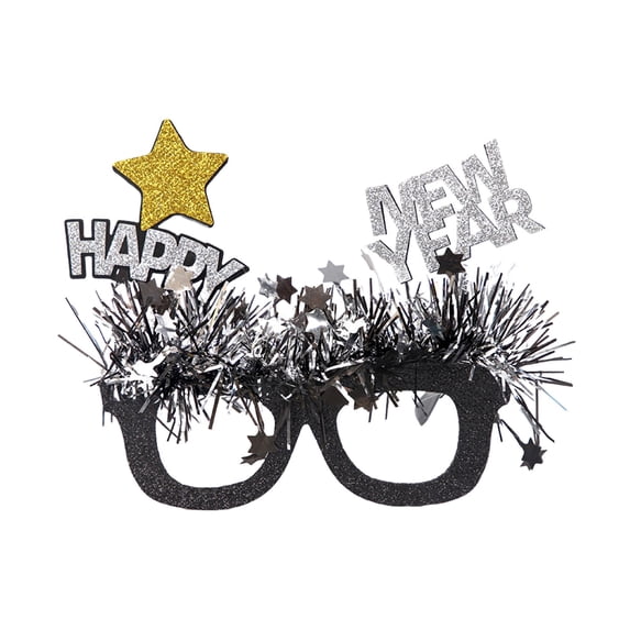 Gnwei Happy New Year Decorations 2026 New Year Eve Headband Glitter 2026 Holiday Eyeglasses Photo Props Celebration Party Favor for 2026 New Year Party Decorations Supplies