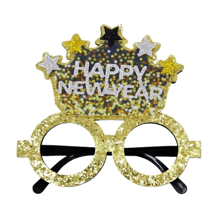 Gnwei Happy New Year Decorations 2026 New Year Eve Headband Glitter 2026 Holiday Eyeglasses Photo Props Celebration Party Favor for 2026 New Year Party Decorations Supplies