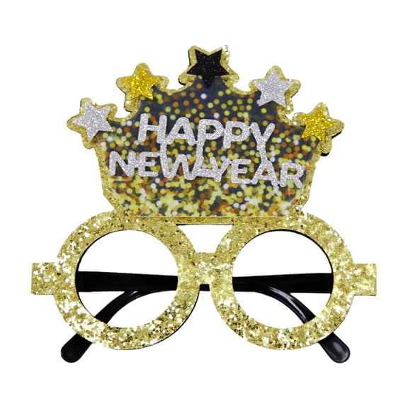 Gnwei Happy New Year Decorations 2026 New Year Eve Headband Glitter 2026 Holiday Eyeglasses Photo Props Celebration Party Favor for 2026 New Year Party Decorations Supplies