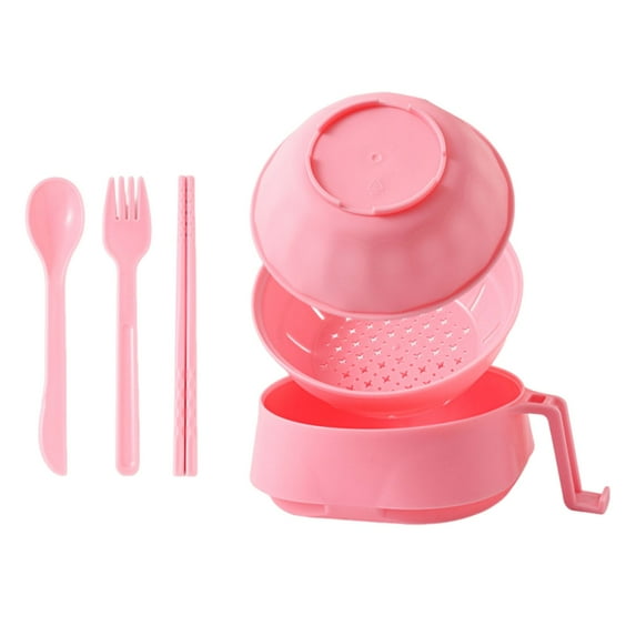 Gnwei Microwave Ramen Cooker Bowl Set with Spoon Chopsticks Fork Wheat Fiber Instant Noodle Bowl with Handles Ramen Kit for College Dorm Room Apartment Essentials