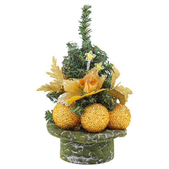 Gnwei Mini Christmas Tree Decorations, 9-Inch Small Table Top Portable Christmas Tree with Red Berries for Kid Gift Office Tabletop and Room Desktop Holiday Party Decorations