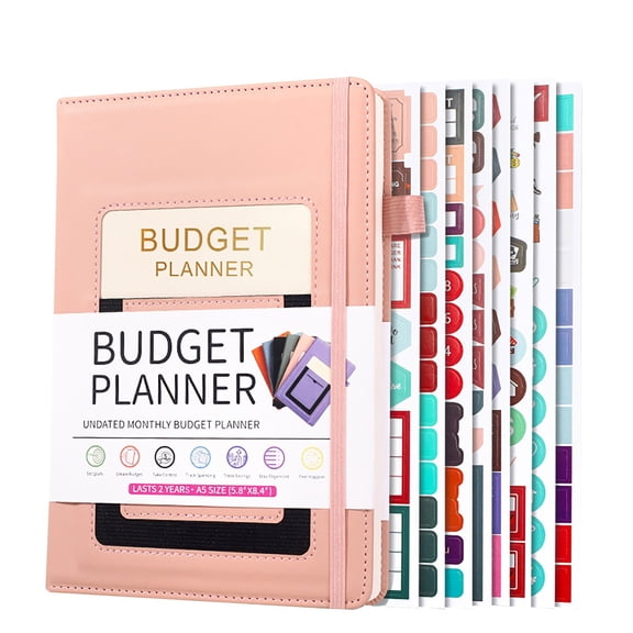 Gnwei Monthly Budget Book with Expense Tracker Notebook, Undated 12 Month Bill Organizer & Finance Planner to Manage Your Money, A5(5.8" x 8.5") Account Book with Colorful Tab