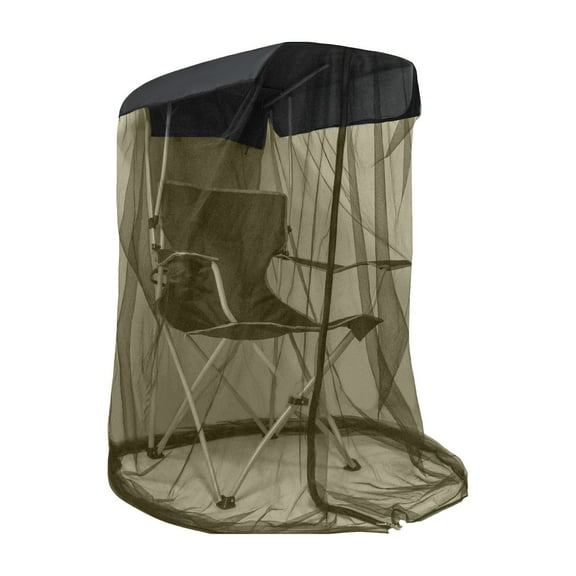 Gnwei Mosquito Net Cover for Canopy Chair, Bug Barrier Mosquitos Mesh Tent Black Chair Mosquito Netting with Zipper Opening, Waterproof Roof for Fishing Camping Chairs Outdoors