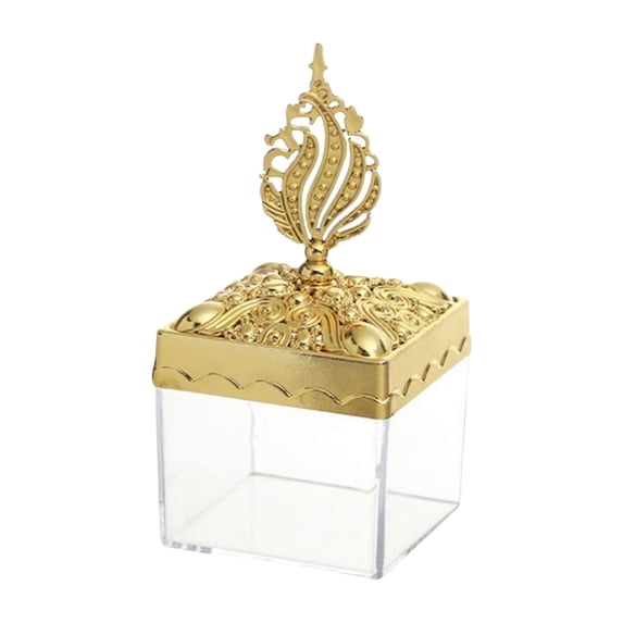 Gnwei Plastic Dome Shaped Fillable Clear Favor Boxes with Gold Dome Lids – Wedding Party Candy Box, Decorative Candy Storage Containers for Chocolate Cakes Desserts Snacks