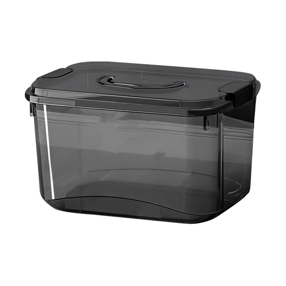 Gnwei Plastic Storage Containers with Lids - Clear Storage Bins with Lids, Stackable Storage Containers for Organizing, Small Plastic Storage Box with Lid, Black Handle and Latches