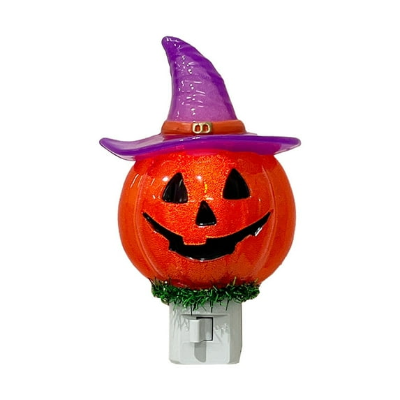 Gnwei Pumpkin Night Light, Halloween Night Light Plug in, Ghost Nightlight with UL,C7 Bulbs Changeable,3000K Soft White,Halloween Party Decorations for Adults,Kids, Gift