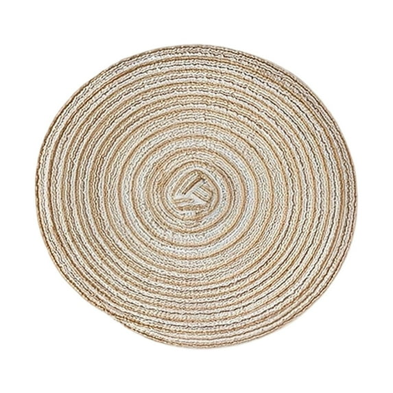 Gnwei Round Placemats, 15" Cotton Woven Table Mats, Non-Slip Heat-Resistant, Washable Dining Chargers, Kitchen Hot Pads, Farmhouse Décor, Wedding & Holiday Use