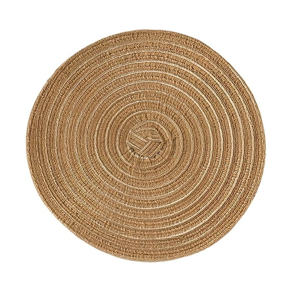 Gnwei Round Placemats, 15" Cotton Woven Table Mats, Non-Slip Heat-Resistant, Washable Dining Chargers, Kitchen Hot Pads, Farmhouse Décor, Wedding & Holiday Use