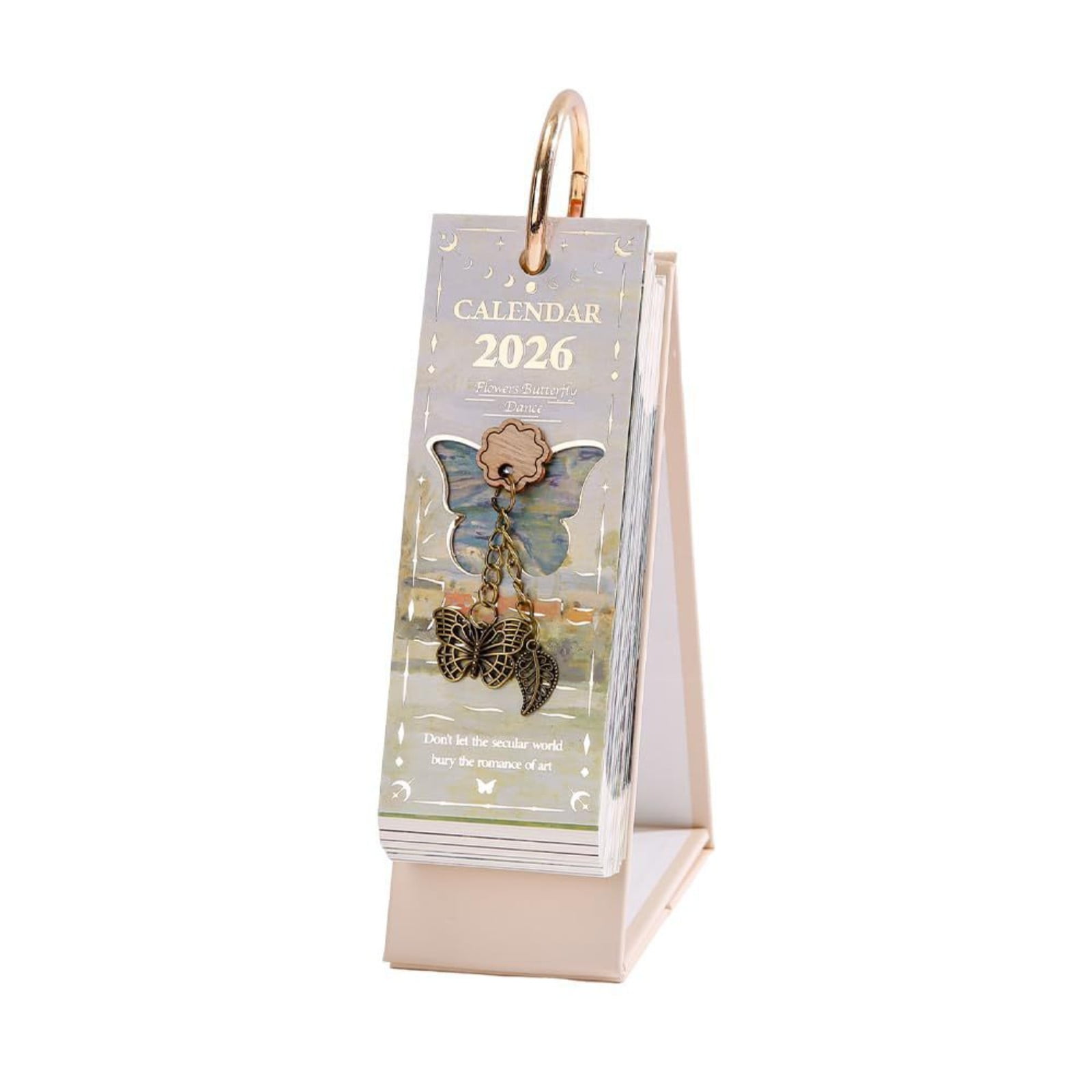 Gnwei Small Desk Calendar 2026 - Standing Flip Desk Calendars 2026, 2026 Oil Painting Flip Page Desktop Calendar Retro Art Style Desktop Decor Daily Flip Page Memo Calendar