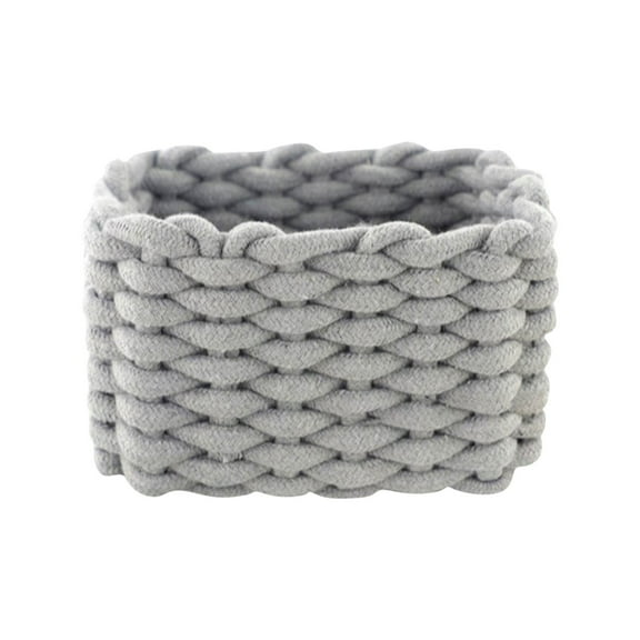 Gnwei Small Storage Baskets, Natural Cotton Rope Woven Baskets for Organizing, Tiny Oval Storage Easter Baskets, Small Basket, Cat Dog Toy Baskets, Bathroom Organization Bin