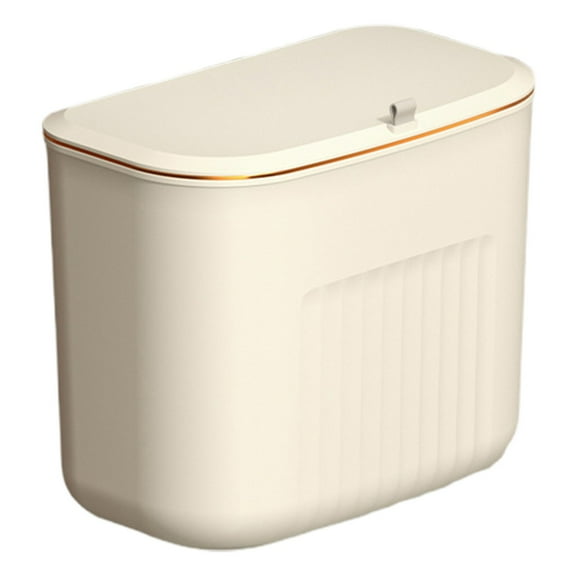 Gnwei Space-Saving Hanging Trash Can with Lid - Under Sink Compost Bin for Kitchen/Cupboard, 1.2 Gallon Wall-Mounted Garbage Container with Hooks & Leak-Proof Design