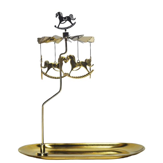 Gnwei Spinning Candle Holder with Tray, Gold Carousel Candle Spinner, Rotating Metal Tea Light Candle Holder for Table Centerpiece, Christmas, Valentine's Day, Party Decor, Gift