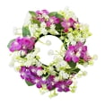 thumbnail image 1 of Gnwei Spring Summer Artificial Flowered Wreath Mini Floral Wedding Candle Rings Wreaths 3.5inch Kitchen Cabinet Swags Wreath Pillar Candle Holder for Wedding Home Door Tabletop Decoration, 1 of 9